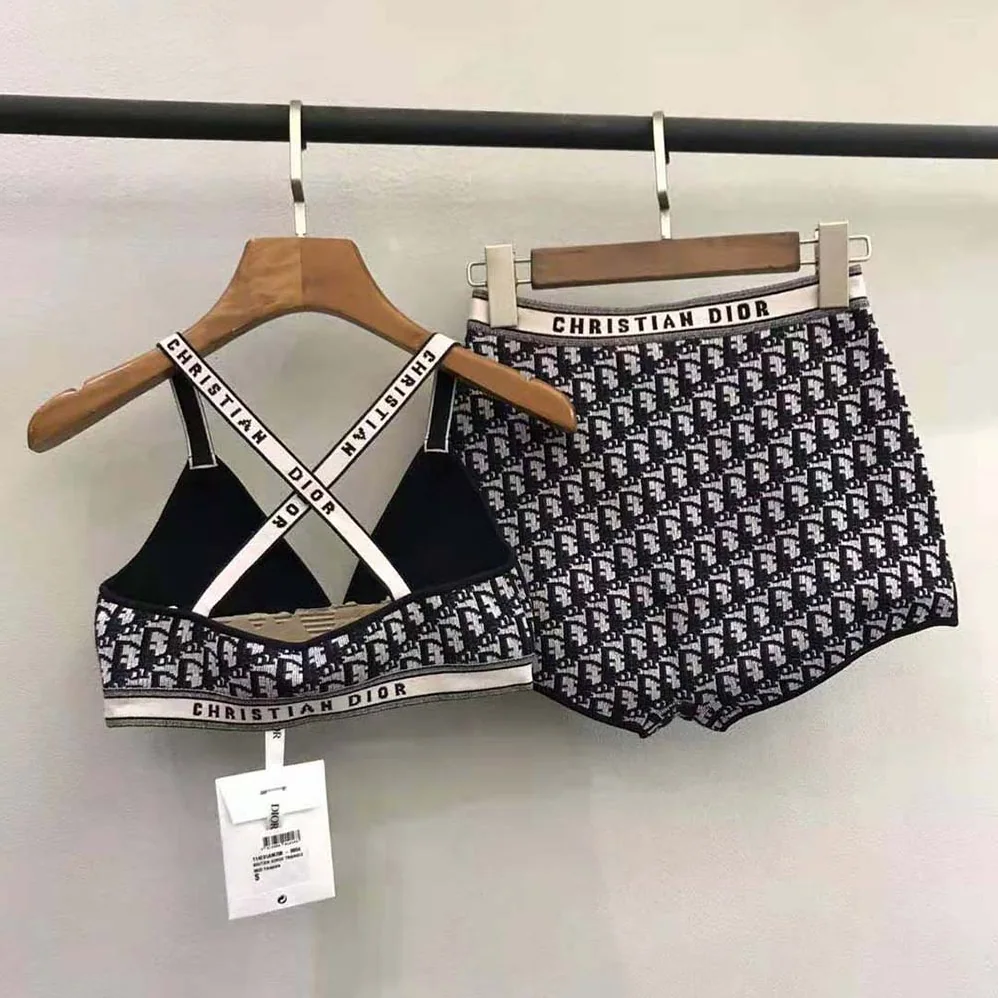 Dior Bralette Blue Dior Oblique Technical Cotton for Women