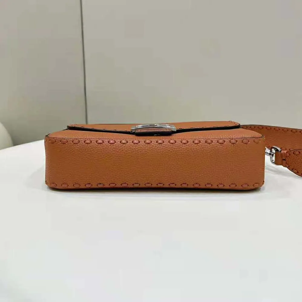 Fendi Baguette Brown Selleria Bag with Oversized Topstitching for Women Fendi Baguette Brown Selleria Bag with Oversized Topstitching for Women