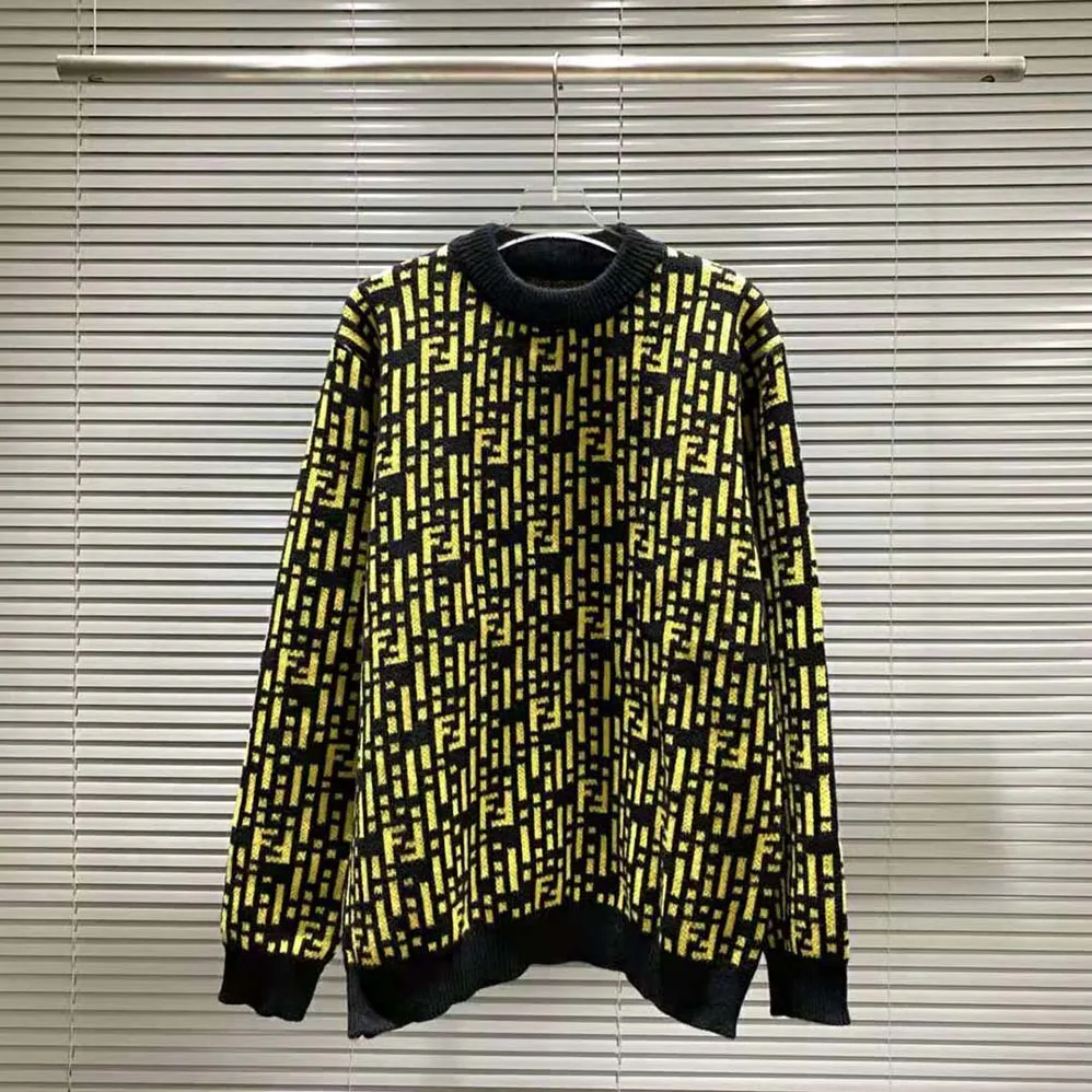 Fendi Regular-Fit Crew Neck Sweater for Women in Yellow Fendi Regular-Fit Crew Neck Sweater for Women in Yellow