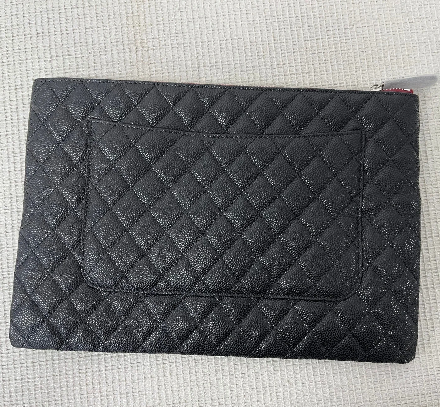 Chanel CO-CO Classic Pouch in Silver Toned Hardware Black Chanel CO-CO Classic Pouch in Silver Toned Hardware Black