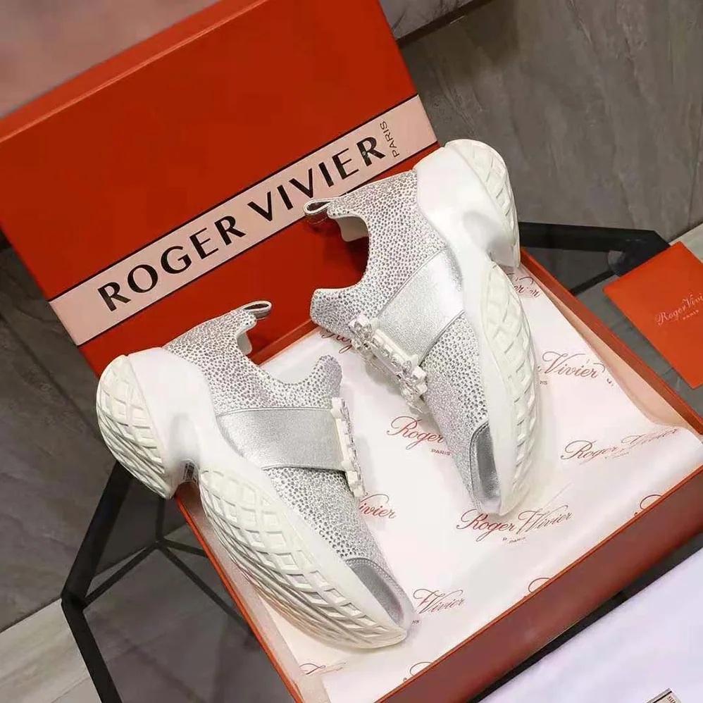Roger Vivier Viv' Run Bling Strass Buckle Sneakers in Technical Fabrics for Women