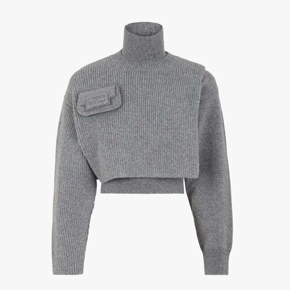 Fendi Gray Wool and Cashmere Sweater for Women Fendi Gray Wool and Cashmere Sweater for Women