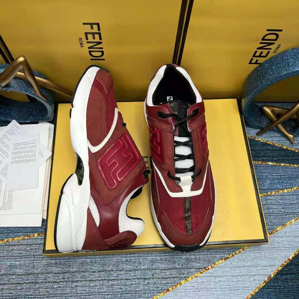 Fendi Faster Trainers Burgundy Nubuck Leather Low for Men in Tops Fendi Faster Trainers Burgundy Nubuck Leather Low for Men in Tops