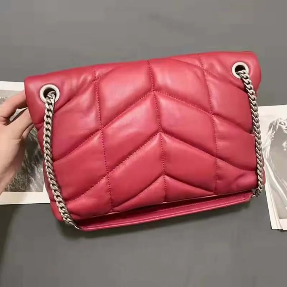 Saint Laurent YSL Puffer Small Bag in Quilted Lambskin for Women in Red Saint Laurent YSL Puffer Small Bag in Quilted Lambskin for Women in Red