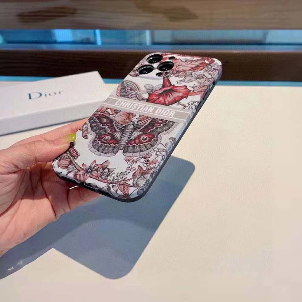 Dior Diortravel Cover for Apple iPhone Toile De Jouy Reverse Printed Calfskin for Women