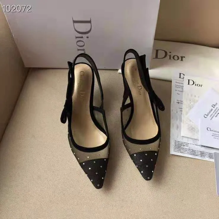 Dior J'adior Slingback Gold-Tone Dotted Swiss 6.5 cm Heel for Women in Black Dior J'adior Slingback Gold-Tone Dotted Swiss 6.5 cm Heel for Women in Black