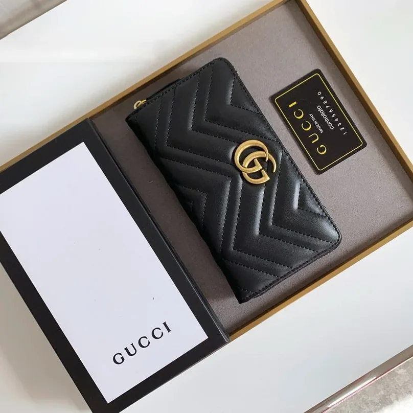 Gucci GG Marmont Zip Around Wallet Black /