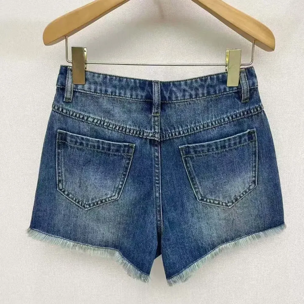 Loewe Anagram Shorts in Denim for Women