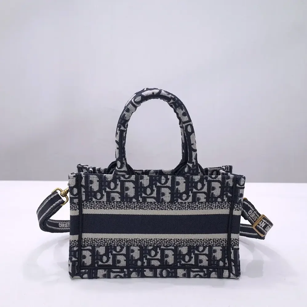 Dior Mini Dior Book Tote Blue Dior Oblique Embroidery for Women Dior Mini Dior Book Tote Blue Dior Oblique Embroidery for Women