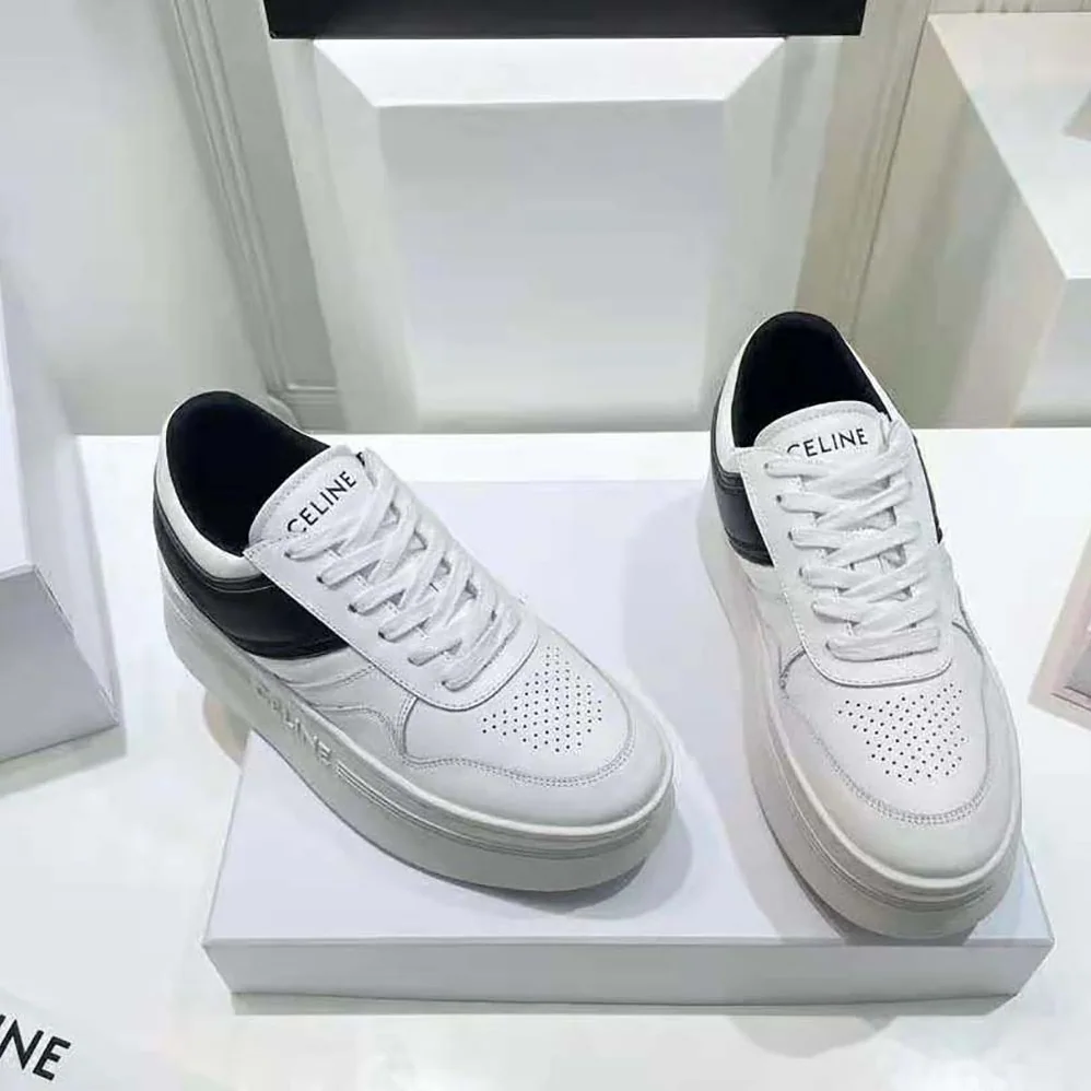 Celine Block Sneakers with Wedge Outsole in Calfskin for Women Celine Block Sneakers with Wedge Outsole in Calfskin for Women