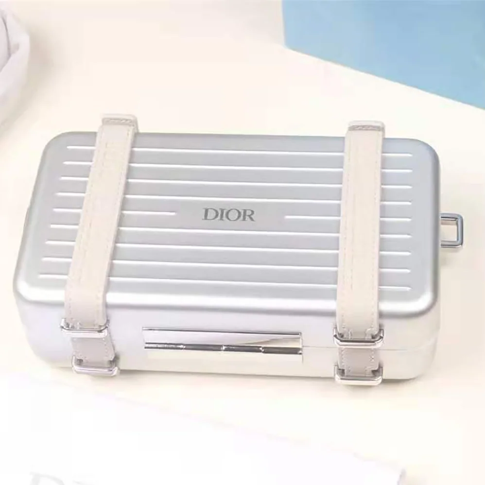 Dior Dior and Rimowa Personal Clutch Aluminum and Grained Calfskin for Men in White Dior Dior and Rimowa Personal Clutch Aluminum and Grained Calfskin for Men in White