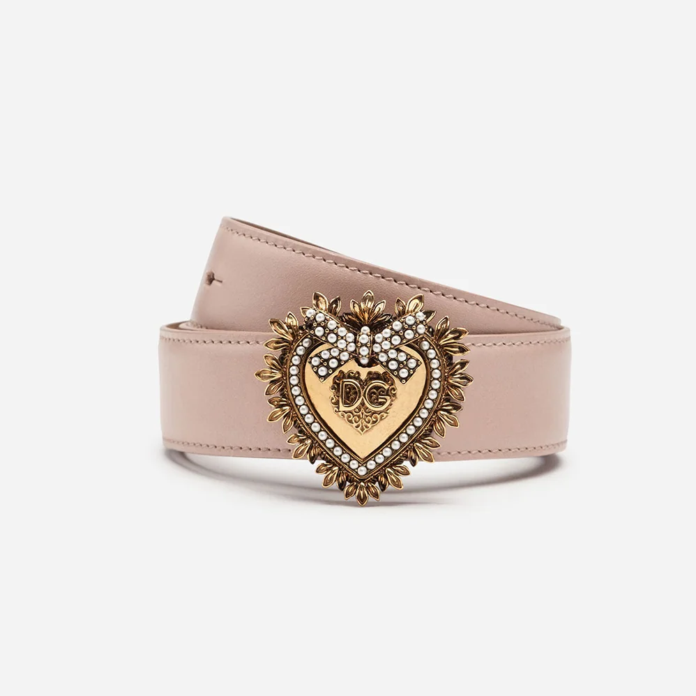 Dolce Gabbana D&G Devotion Belt in Lux Leather for Women in Pink