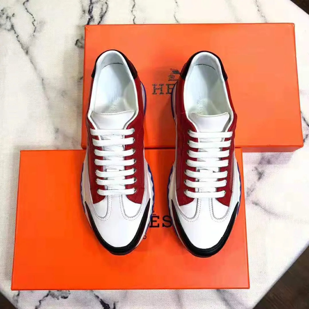 Hermes Trail sneaker in Calfskin for Men in Red