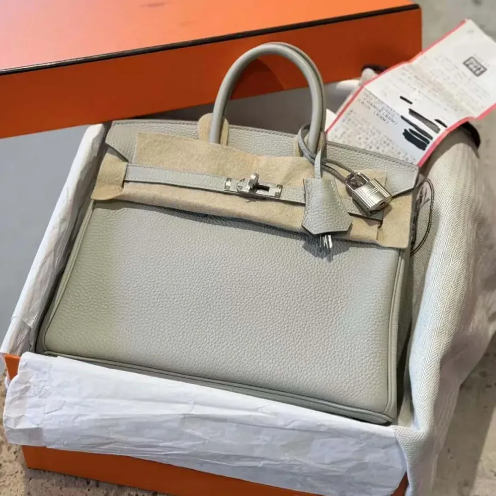 Hermes Birkin 25 Bag in Epsom Leather with Silver Hardware in Blue Glacier Hermes Birkin 25 Bag in Epsom Leather with Silver Hardware in Blue Glacier