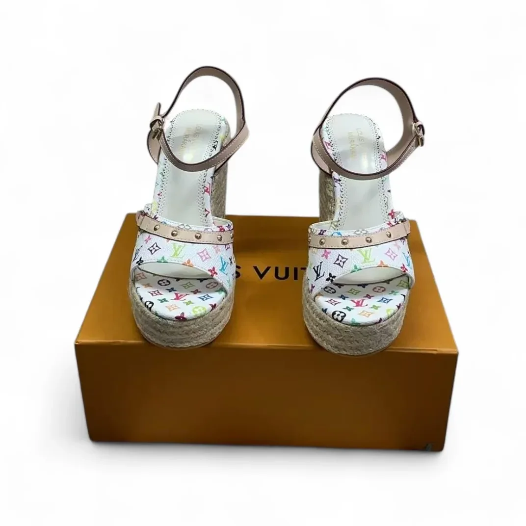 Louis Vuitton LV x TM Helios Wedge Sandal White 1AGYX0