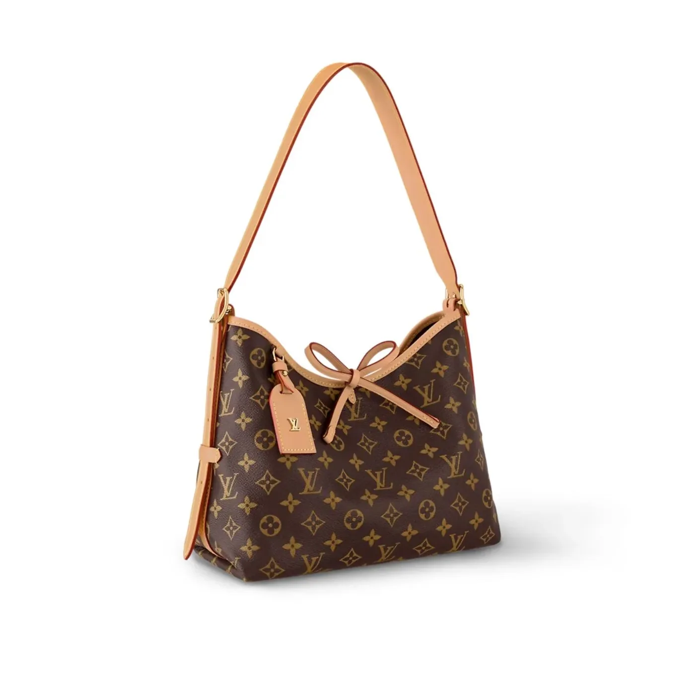 Louis Vuitton CarryAll PM Shoulder Bag in Monogram Brown Gold Hardware