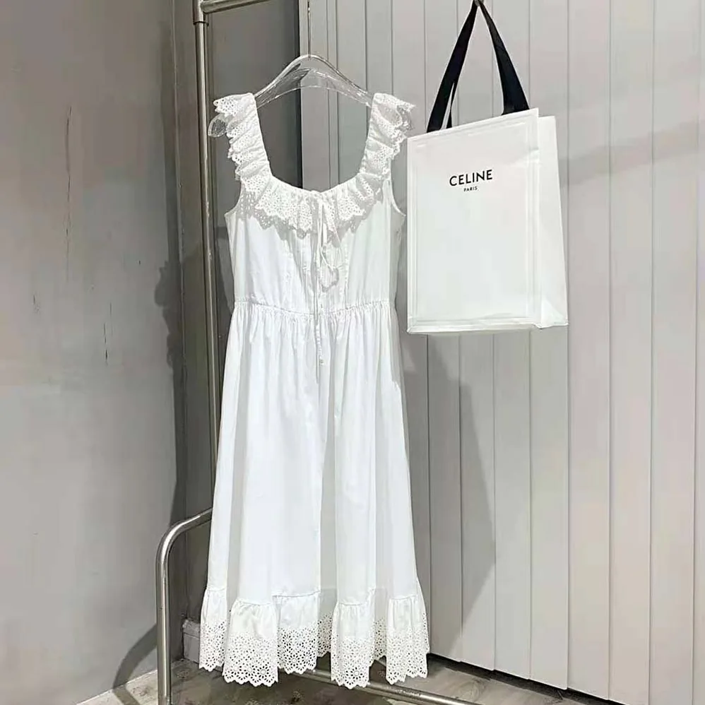 Celine Prairie Dress in Cotton Percale for Women Celine Prairie Dress in Cotton Percale for Women