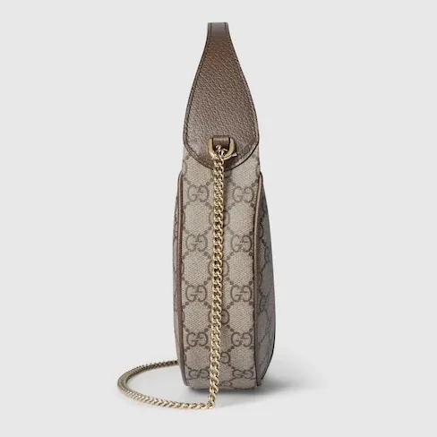 Gucci Ophidia Small Shoulder Bag / Beige/ Dark Brown Gold Hardware