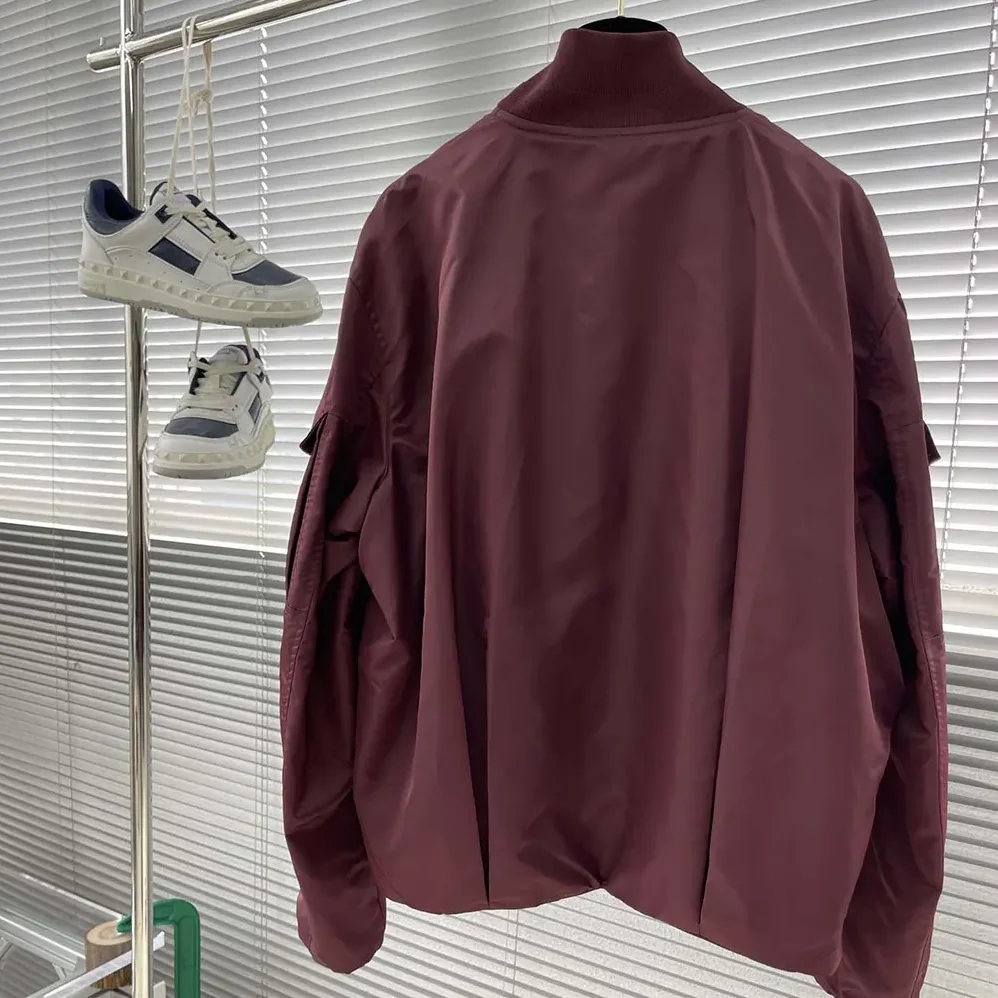 Dior Christian Dior Couture Bomber Jacket Burgundy Technical Fabric for Women Dior Christian Dior Couture Bomber Jacket Burgundy Technical Fabric for Women
