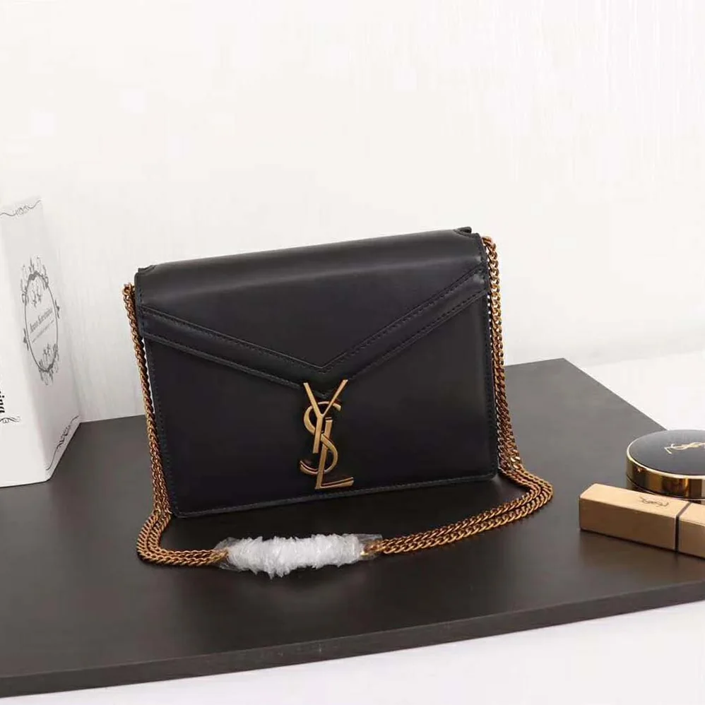 Saint Laurent YSL Cassandra Monogram Clasp Bag Smooth for Women in Black