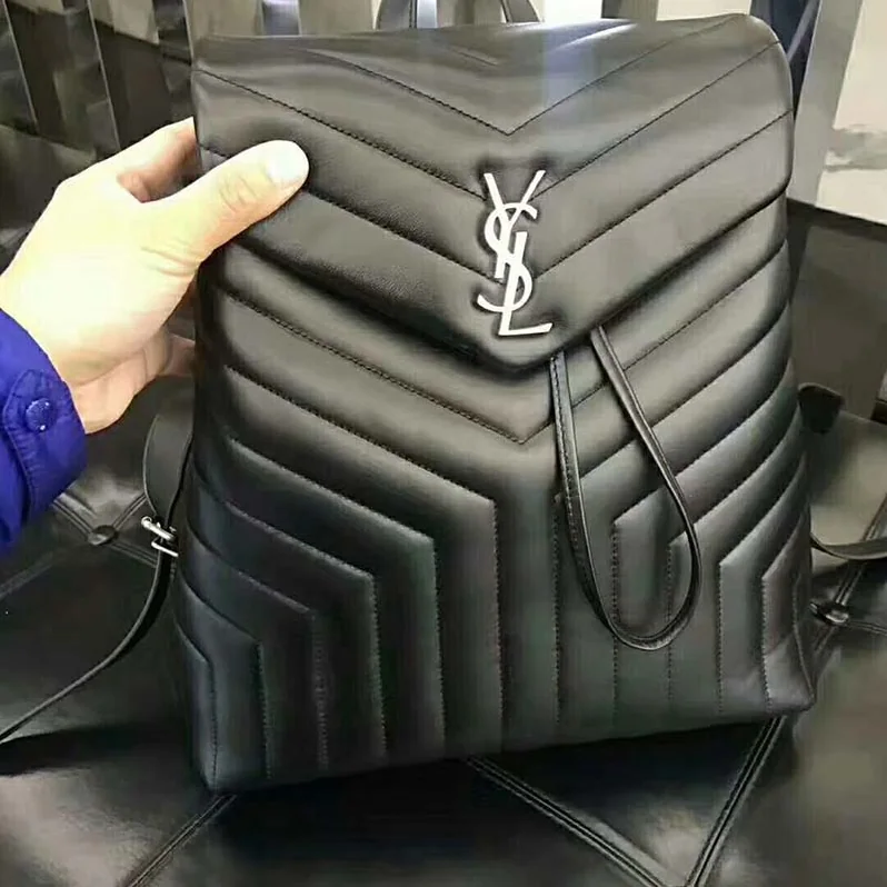 Saint Laurent YSL Medium Loulou Backpack Black Y Matelass for Women Saint Laurent YSL Medium Loulou Backpack Black Y Matelass for Women