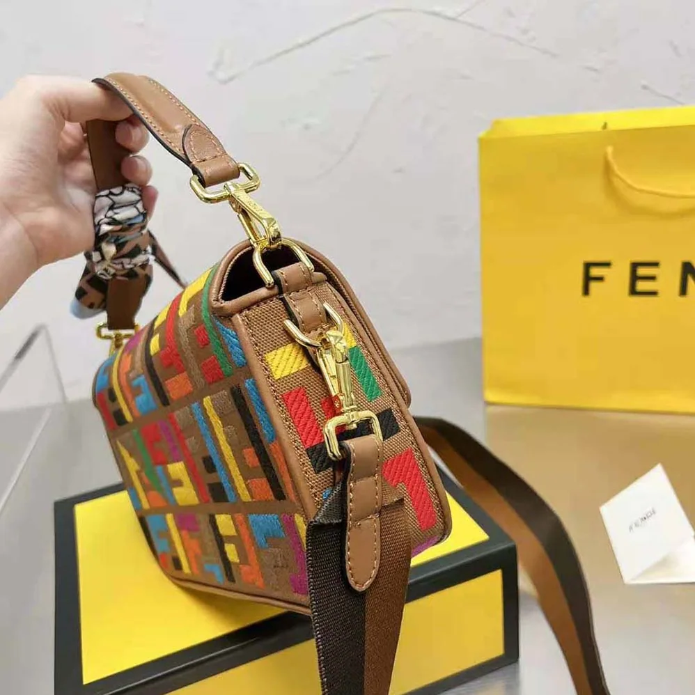 Fendi Baguette Multicolor FF Canvas Bag for Women