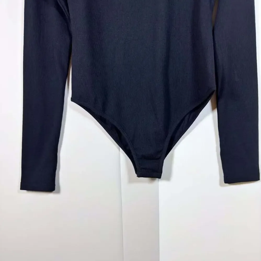 Prada Ribbed Knit Jersey Bodysuit for Women in Black Prada Ribbed Knit Jersey Bodysuit for Women in Black