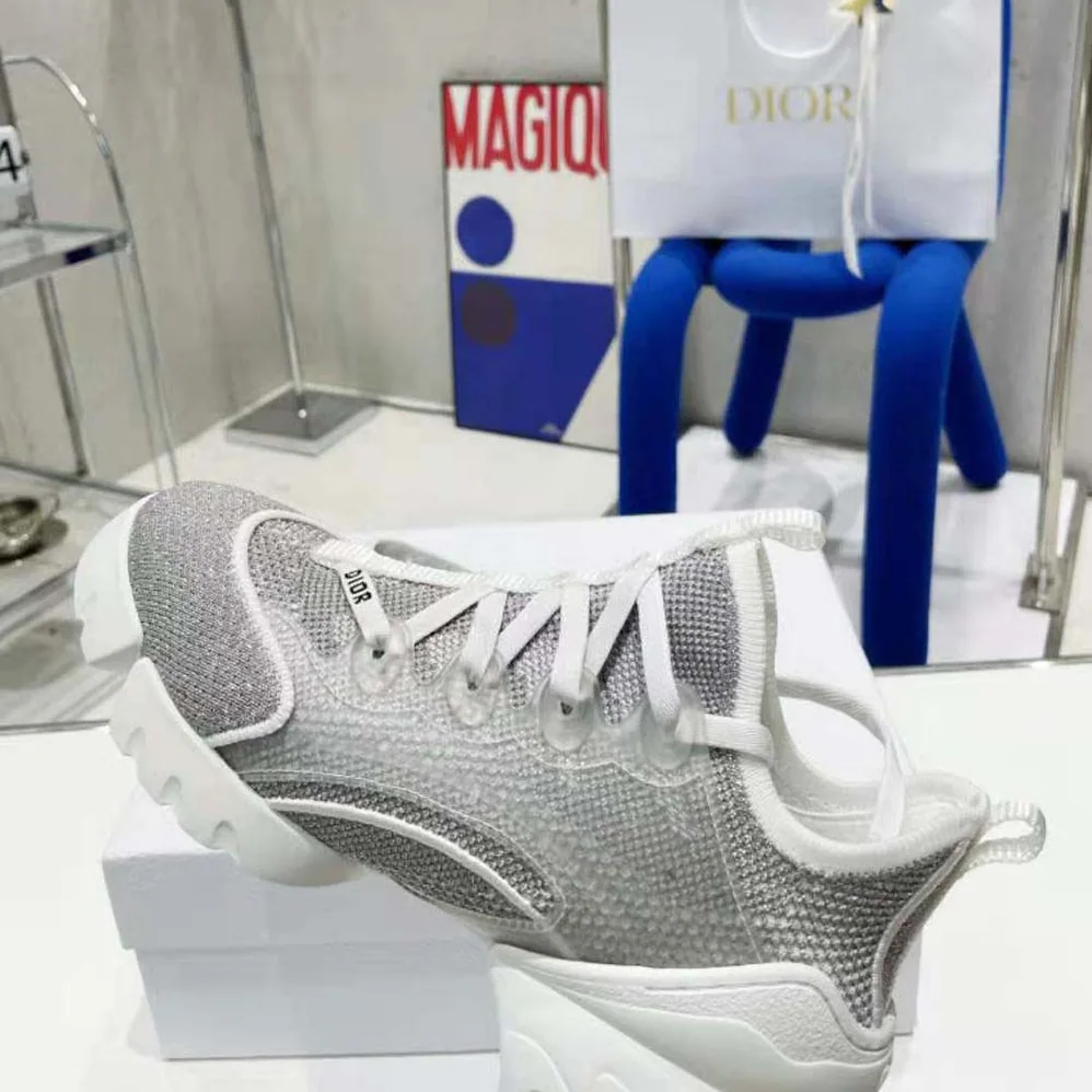 Dior D-Connect Sneaker Silver for Women in Tone Laminated Mesh