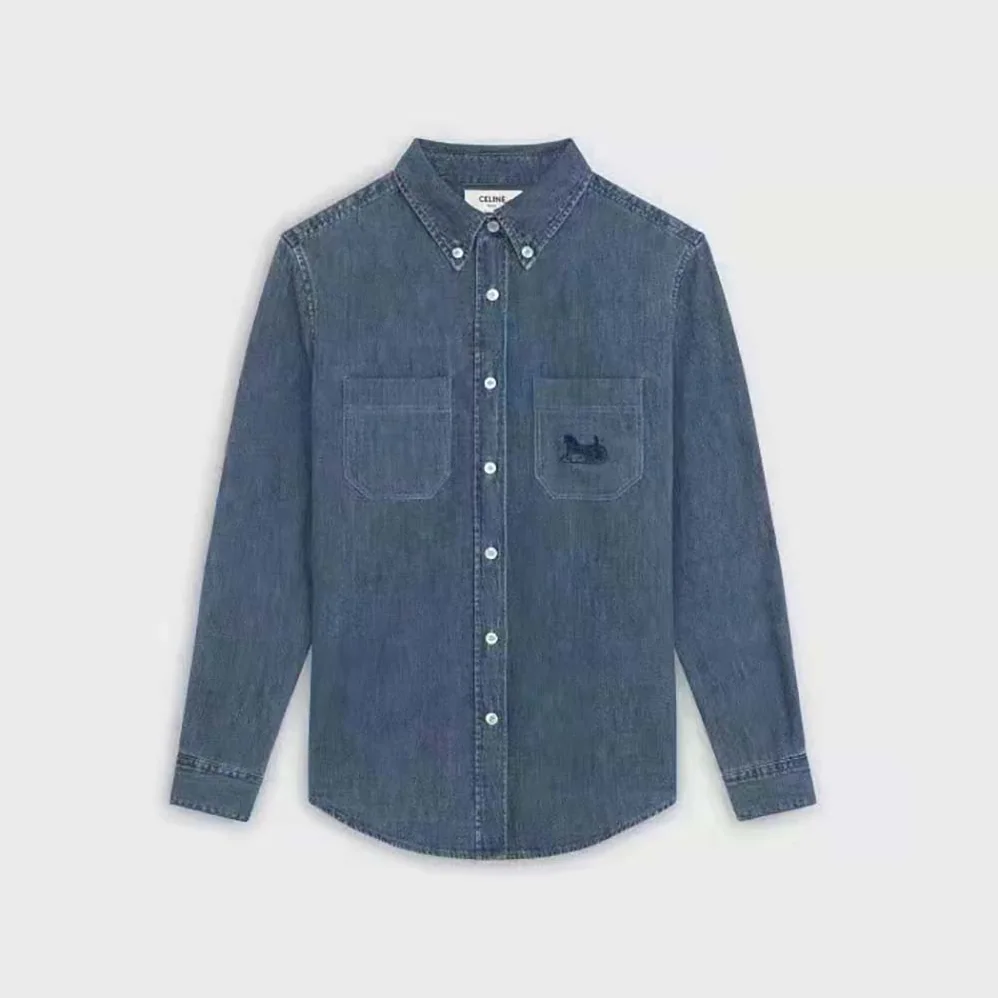 Celine Cowboy Shirt Sulky in Light Denim for Women Celine Cowboy Shirt Sulky in Light Denim for Women