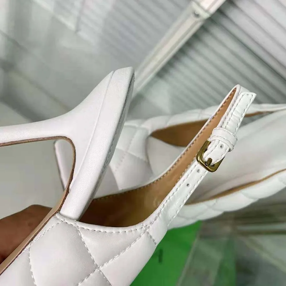 Bottega Veneta Padded Slingback Sandal in 9 cm Heel Height for Women in White