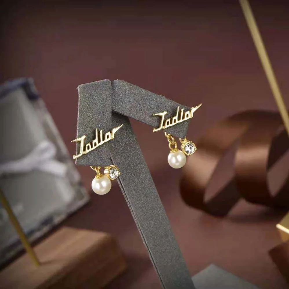 Dior J'Adior Earrings Gold-Finish Metal and White Resin Pearls for Women Dior J'Adior Earrings Gold-Finish Metal and White Resin Pearls for Women