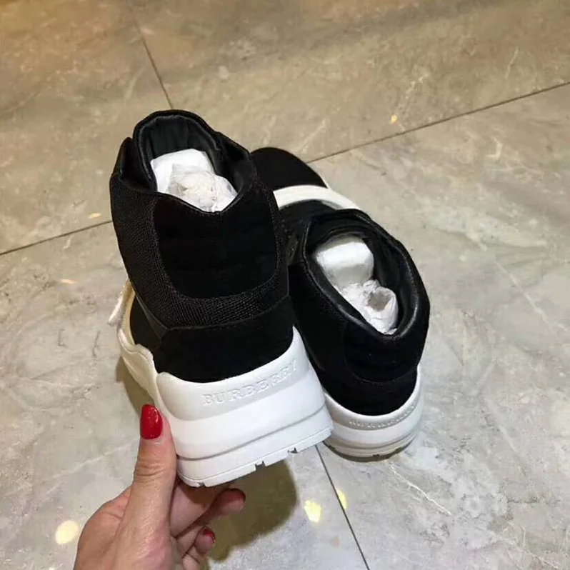 Burberry Shoes Suede and Neoprene High-Top Sneakers for Unisex in Black