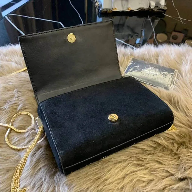 Saint Laurent YSL Kate Small Suede with Chains for Women in Black Saint Laurent YSL Kate Small Suede with Chains for Women in Black