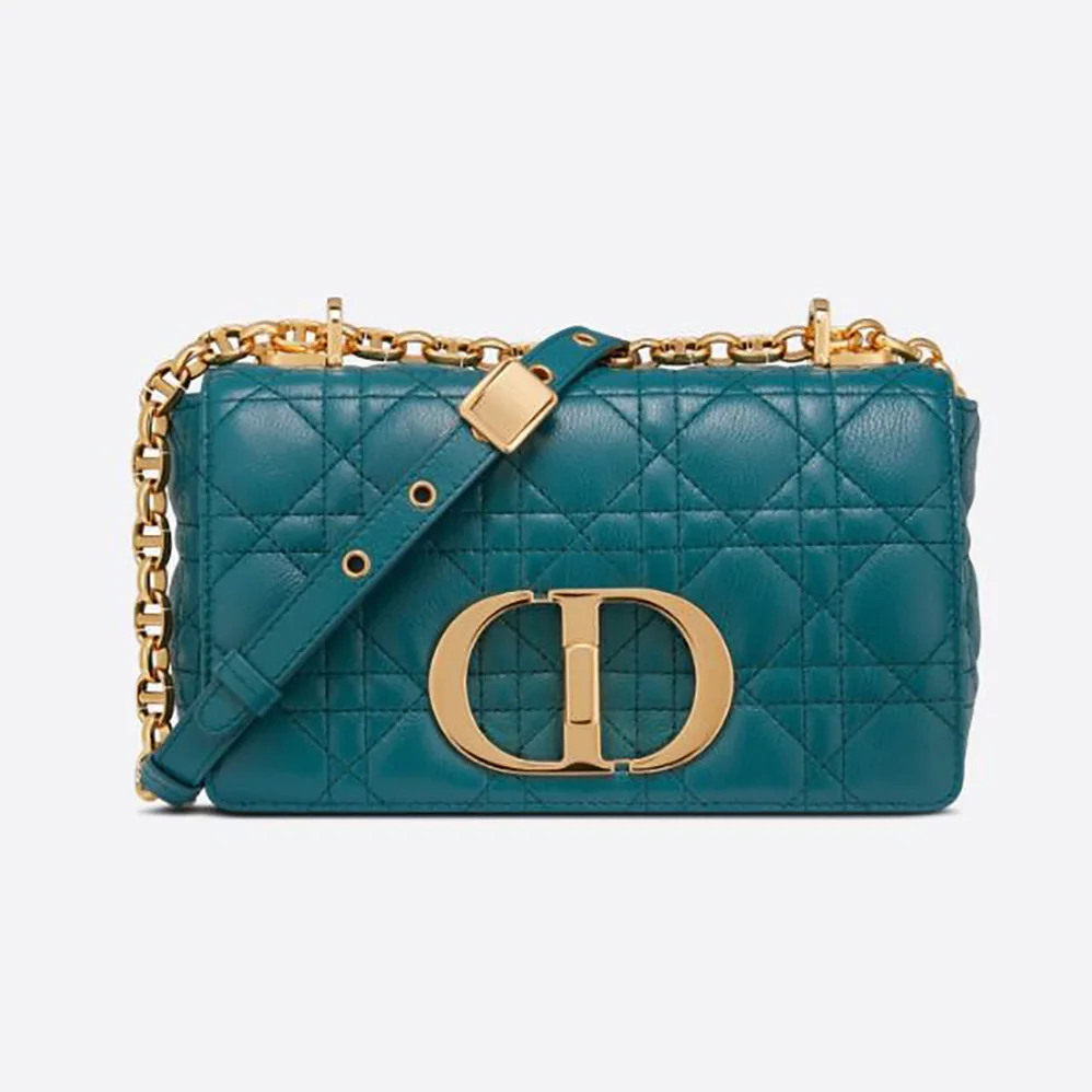 Dior Small Dior Caro Bag Supple Cannage Calfskin for Women in Blue Dior Small Dior Caro Bag Supple Cannage Calfskin for Women in Blue