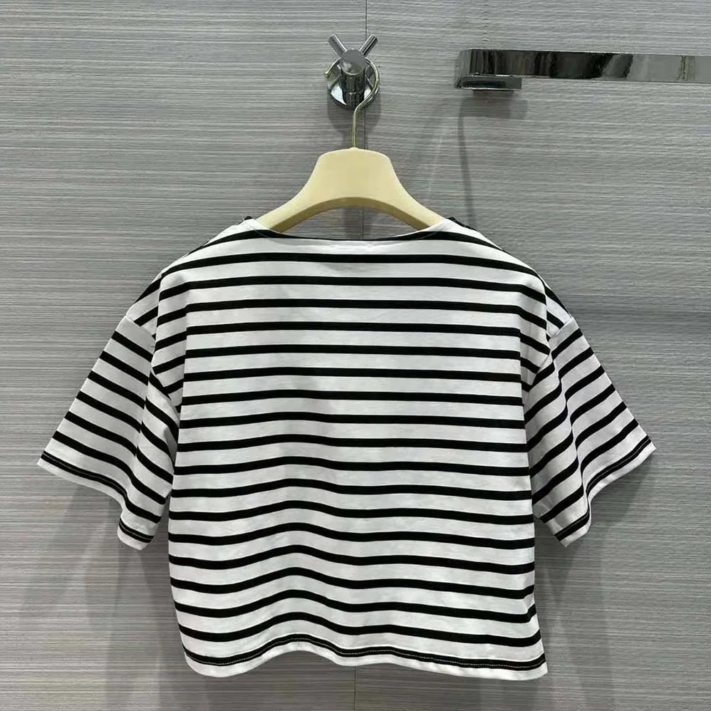 Miu Miu Cotton T-shirt with Printed Logo for Women in Black Miu Miu Cotton T-shirt with Printed Logo for Women in Black