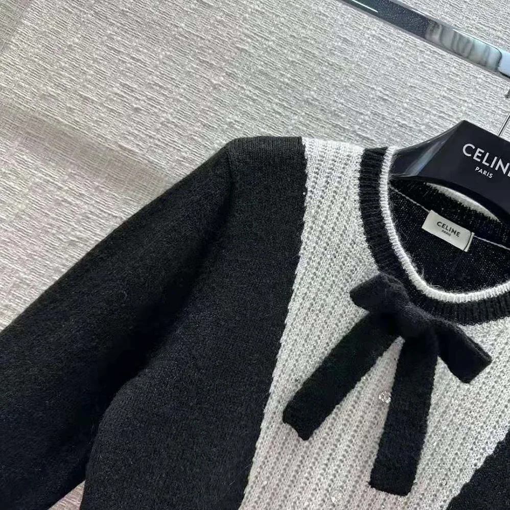 Celine Cardigan with Bow in Alpaca for Men in Black