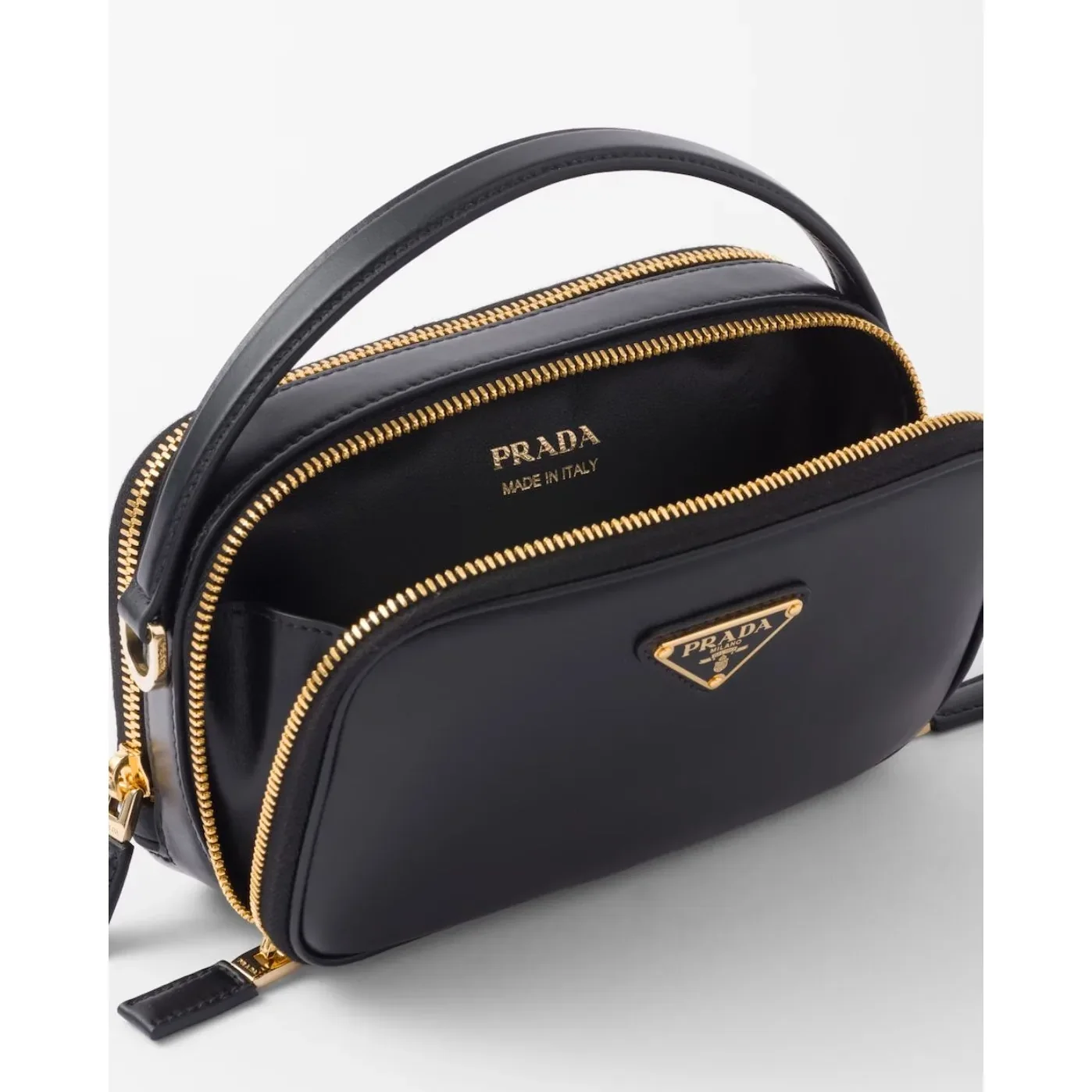 Prada Odette Leather Mini-Bag Black 1BH203_ASK_F0002_V_OVO- / 7.2 Inches