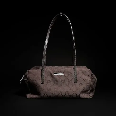 Gucci Melrose Boston Medium Shoulder Bag in Dark Brown Palladium Hardware Gucci Melrose Boston Medium Shoulder Bag in Dark Brown Palladium Hardware