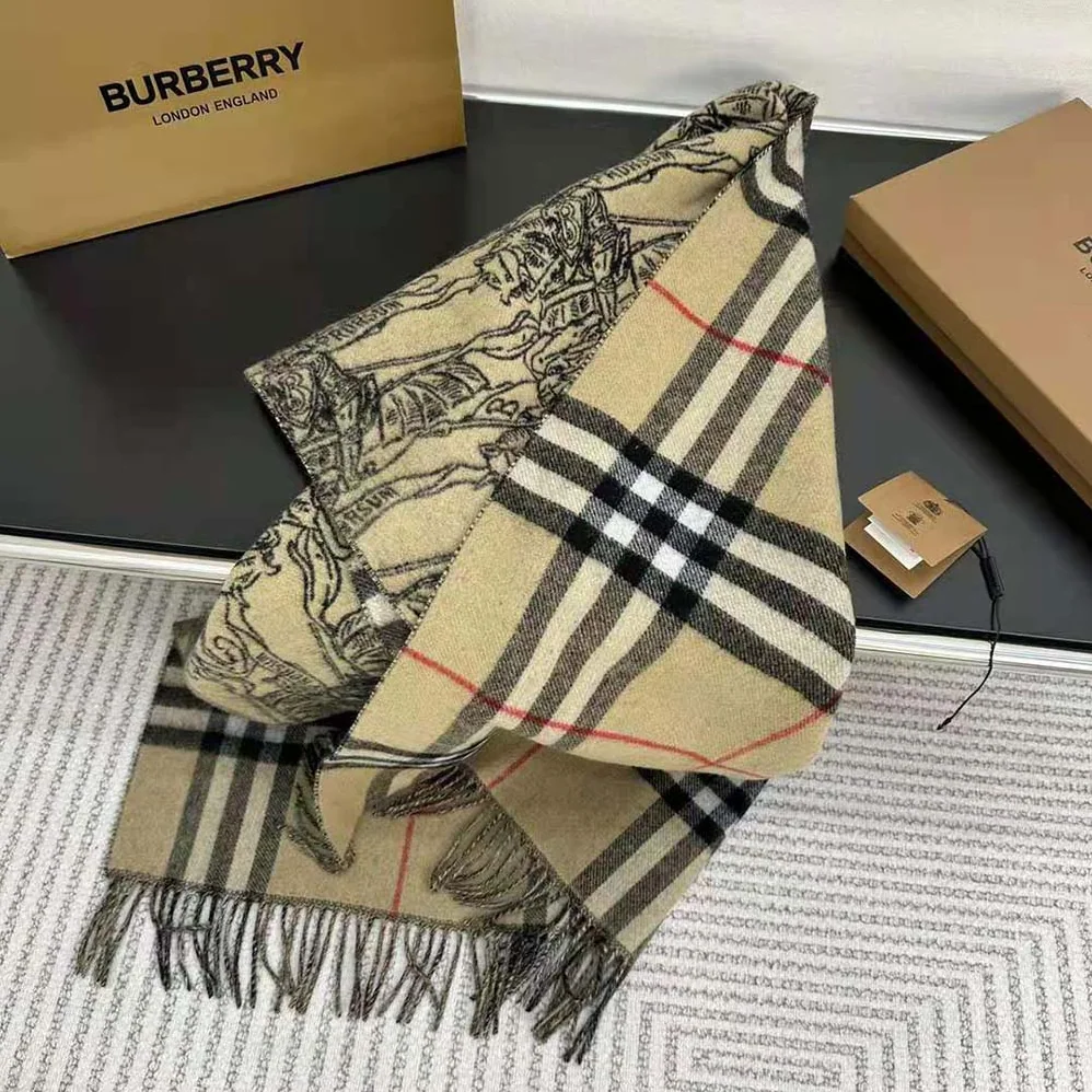 Burberry EKD Cashmere Reversible Scarf for Unisex