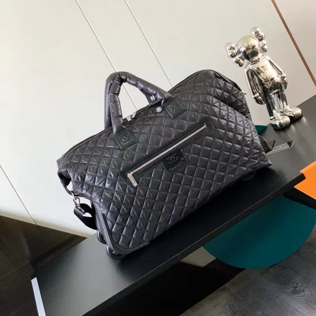 Chanel Quilted Rolling Duffle Bag Black / Chanel Quilted Rolling Duffle Bag Black /