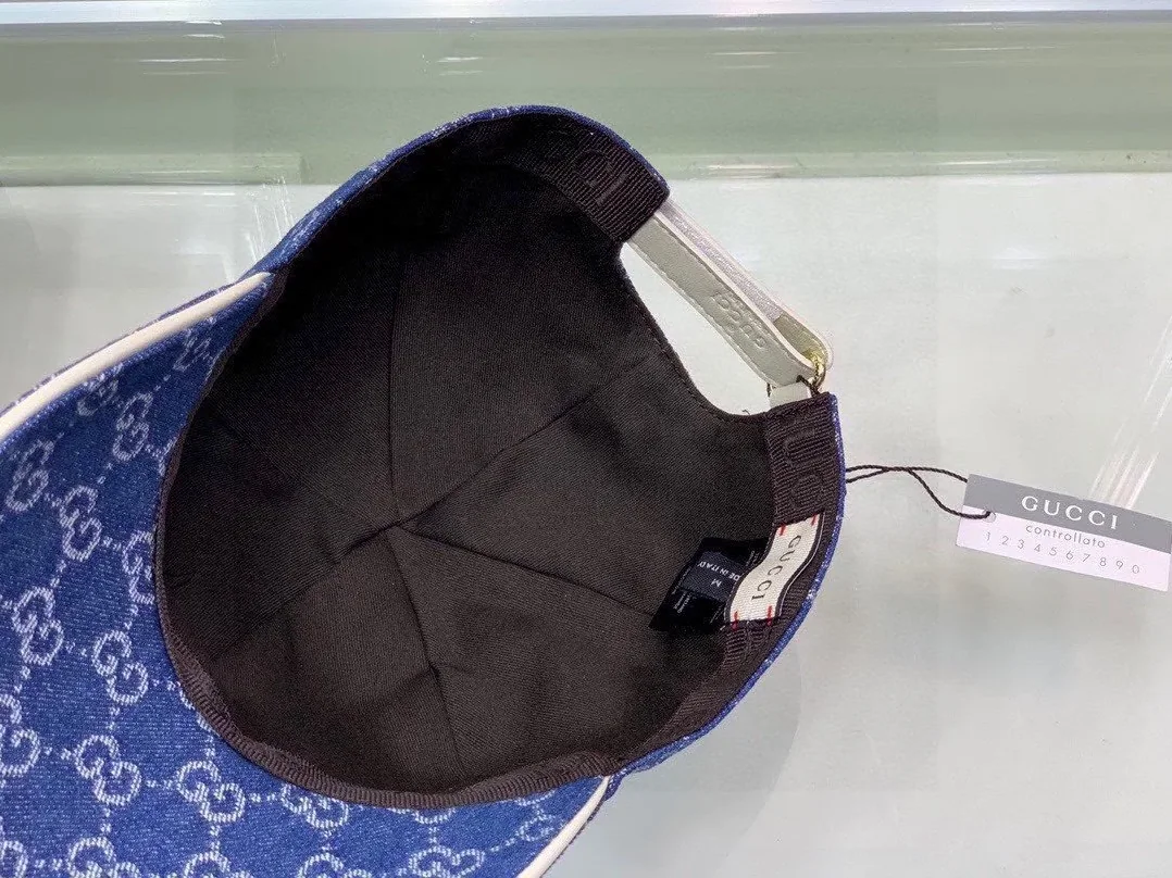 Gucci Denim Baseball Hat Blue GG