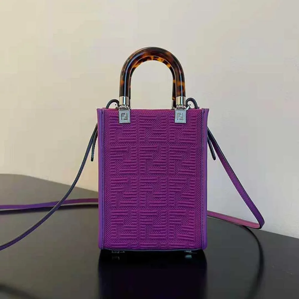 Fendi Mini Sunshine Shopper Purple FF Fabric Mini for Women in Bag Fendi Mini Sunshine Shopper Purple FF Fabric Mini for Women in Bag