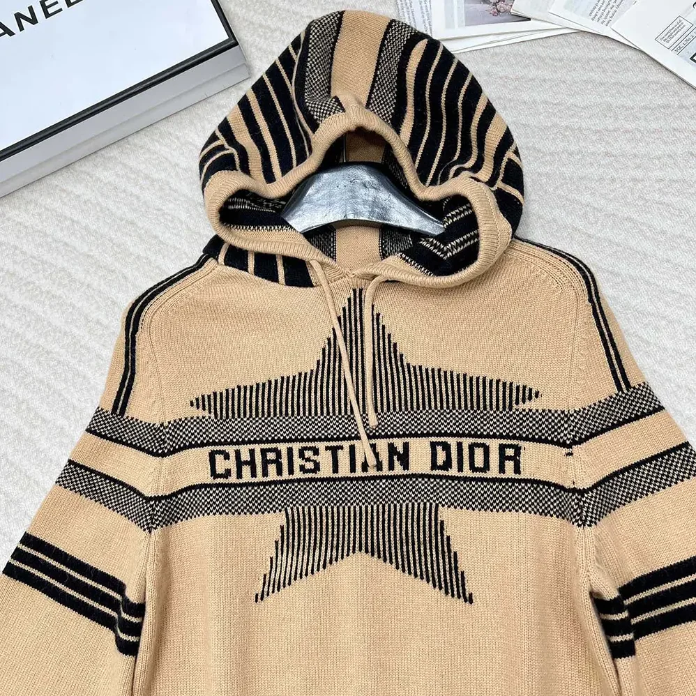 Dior DiorAlps Three-Quarter Sleeve Hooded Sweater Pink Wool for Women
