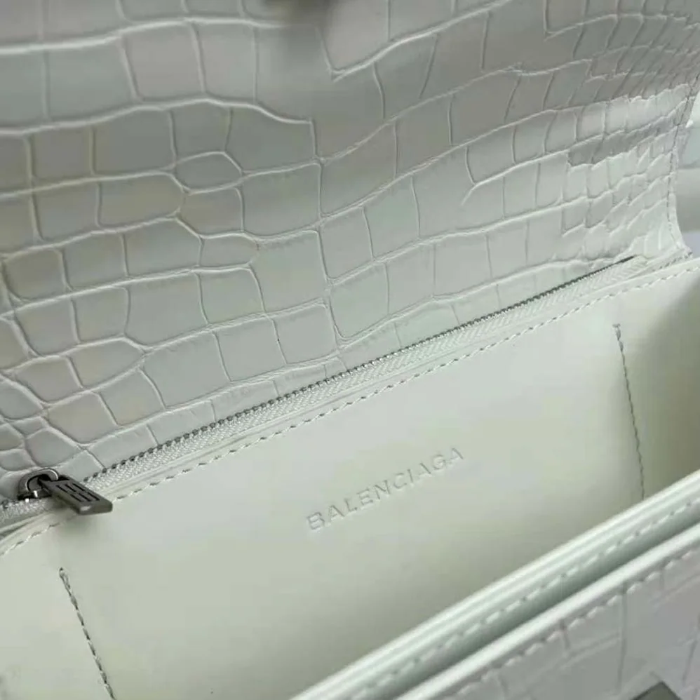 Balenciaga Gossip Small Bag in Extra Supple Crocodile Embossed Calfskin in White for Women Balenciaga Gossip Small Bag in Extra Supple Crocodile Embossed Calfskin in White for Women