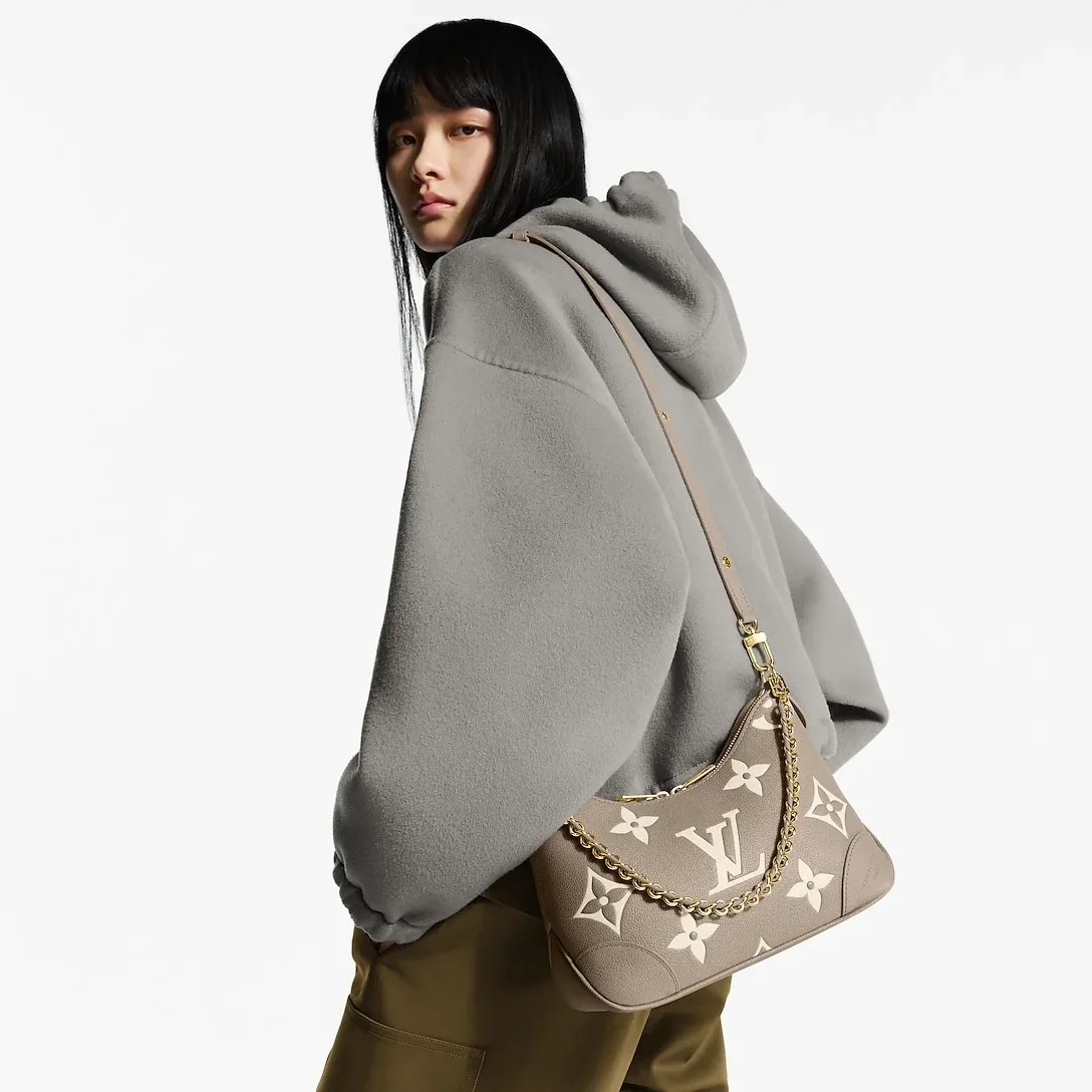 Louis Vuitton Boulogne PM Crossboy Bag / Dove Gray/ Cream Gold Hardware