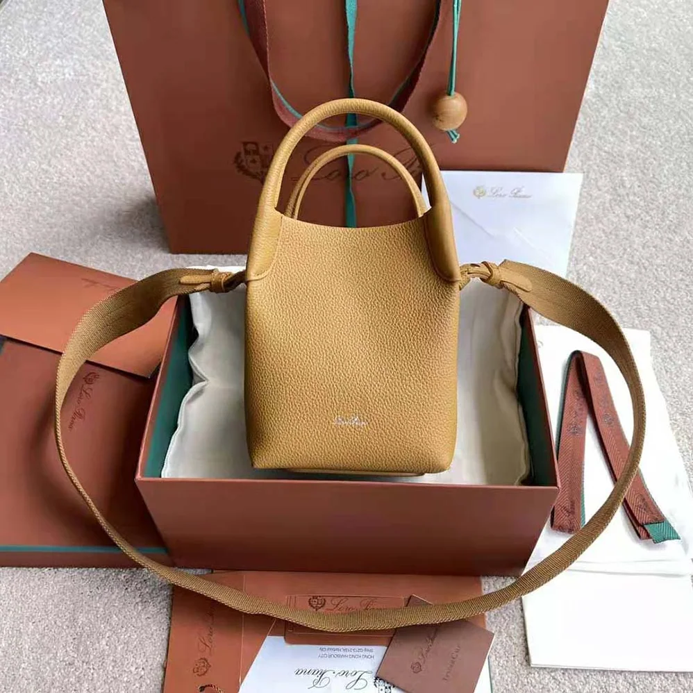 Loro Piana Micro Bale Bag in Calfskin Leather for Women in Brown Loro Piana Micro Bale Bag in Calfskin Leather for Women in Brown