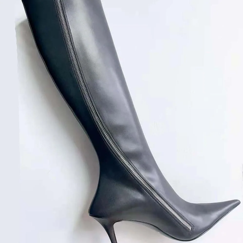 Balenciaga Witch 110mm Boot in Black Shiny Soft Sheepskin for Women