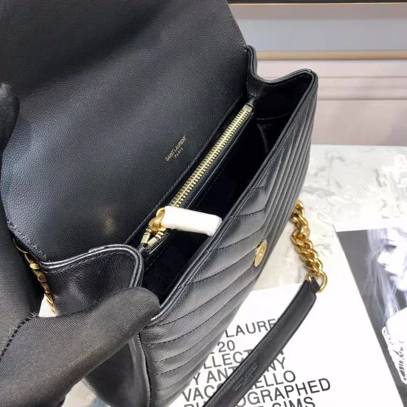 Saint Laurent YSL Classic Medium College Bag Matelasse Leather in Black