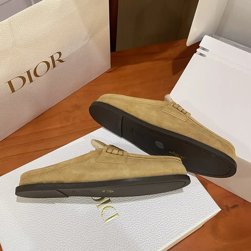 Dior Boy Mule Beige Suede Goatskin for Women