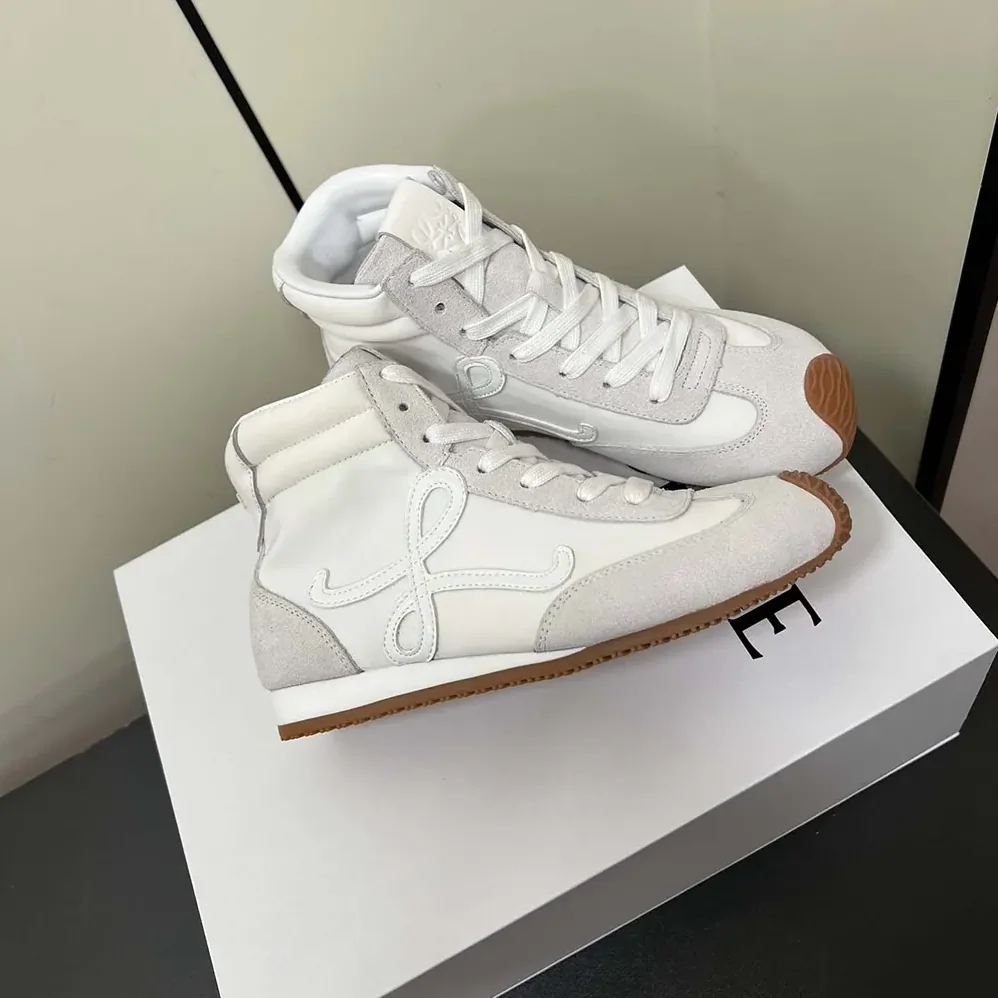 Loewe Ballet Runner 2.0 High-top in Nylon and Calfskin for Unisex in White